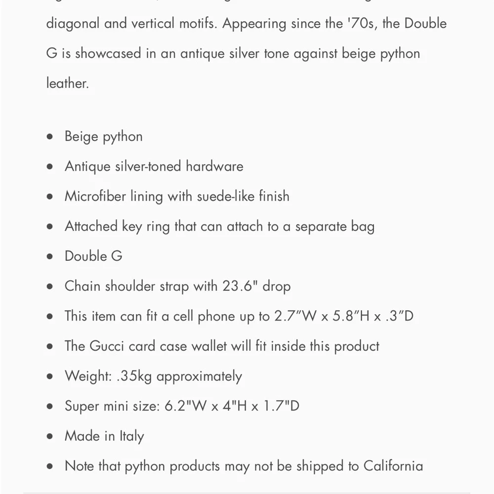 Gucci mini python bag💕 - Picture 7 of 8